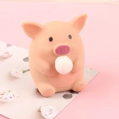 Best-Seller on Douyin Decompression Pig Bubble Blowing Squeezing Toy Trick Vent Cute Vinyl Bubble Blowing Toy