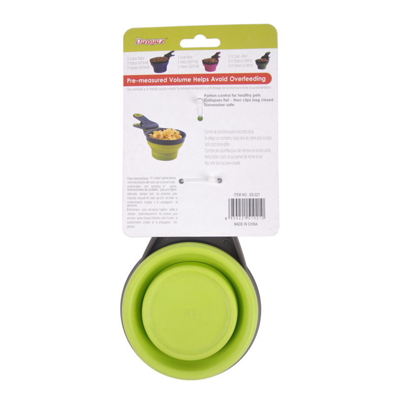 Pet Feeder Drinking Spoon out Folding Pet Bowl Doggs Hot Sale Cat Food Measuring Cup Dog Food Sealing Clip