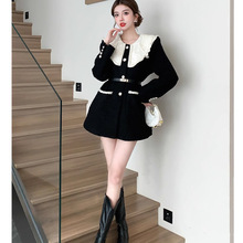 今年流行气质小个子洋气时尚名媛独特大衣高级感黑色小香风外套女