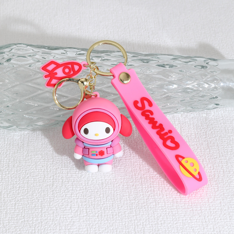 Cartoon Space Crossdressing Sanrio Keychain Pendant Cute Clow M Car Doll Silicone Pendant Small Gift