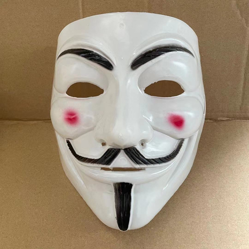 电镀彩色七彩面具万圣节恐怖鬼脸v字仇杀面具全脸男士搞怪成人面