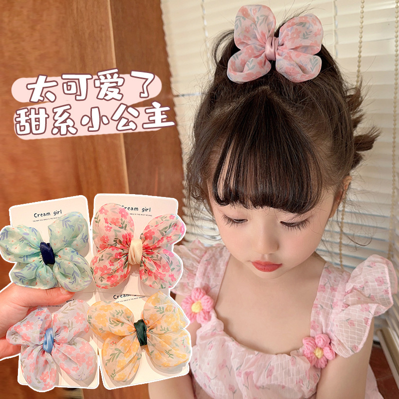 2023 New Baby Butterfly Barrettes Mori Style Girls Fairy Beautiful Hairpin Internet Celebrity Hair Accessories Children Clip Hairware Women