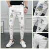 summer Thin section Youth white Hot stamping printing trousers Korean Edition leisure time Pencil Pants fashion Trend cowboy trousers summer Thin section Youth white Hot stamping printing trousers Korean Edition leisure time Pencil Pants fashion Trend cowboy trousers