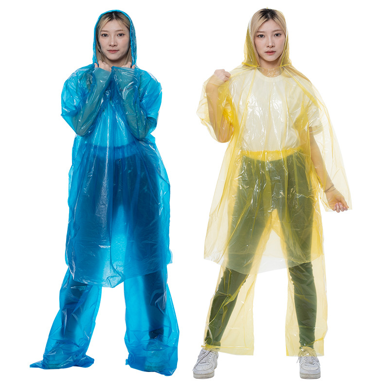 Disposable Poncho for Outdoor Rafting in Tourist Attractions Adult Lengthened Thickened One-Piece Disposable Raincoat