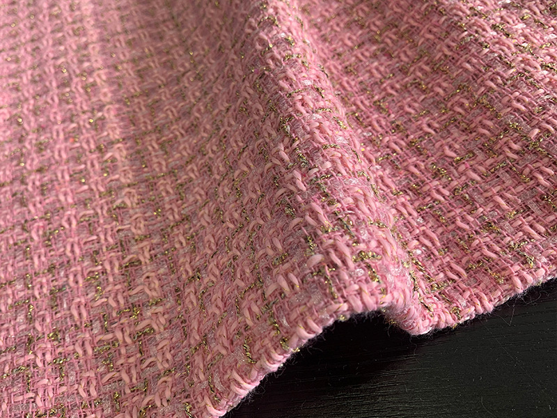 金丝小香风面料粗纺编织梭织毛纺粗花呢布料女装鞋帽箱包呢料