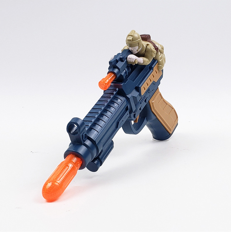 923-8 展示盒10只庄电动声光军事八音枪 多人互动振动儿童玩具枪