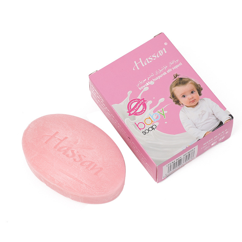 婴儿香皂女童粉红外贸香皂 滋润洁面皂 面部身体两用植物皂批发