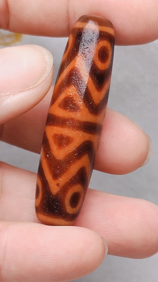 金刚水纹六眼天珠顺利之珠六六大顺人生六大福财源广13.5x50mm a