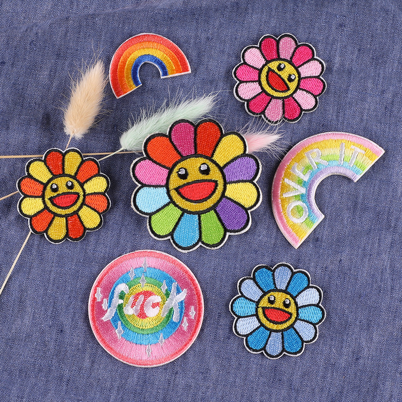 5万个现货布贴夏日风刺绣贴波萝太阳衣服补丁贴可爱眼镜小汽车电脑