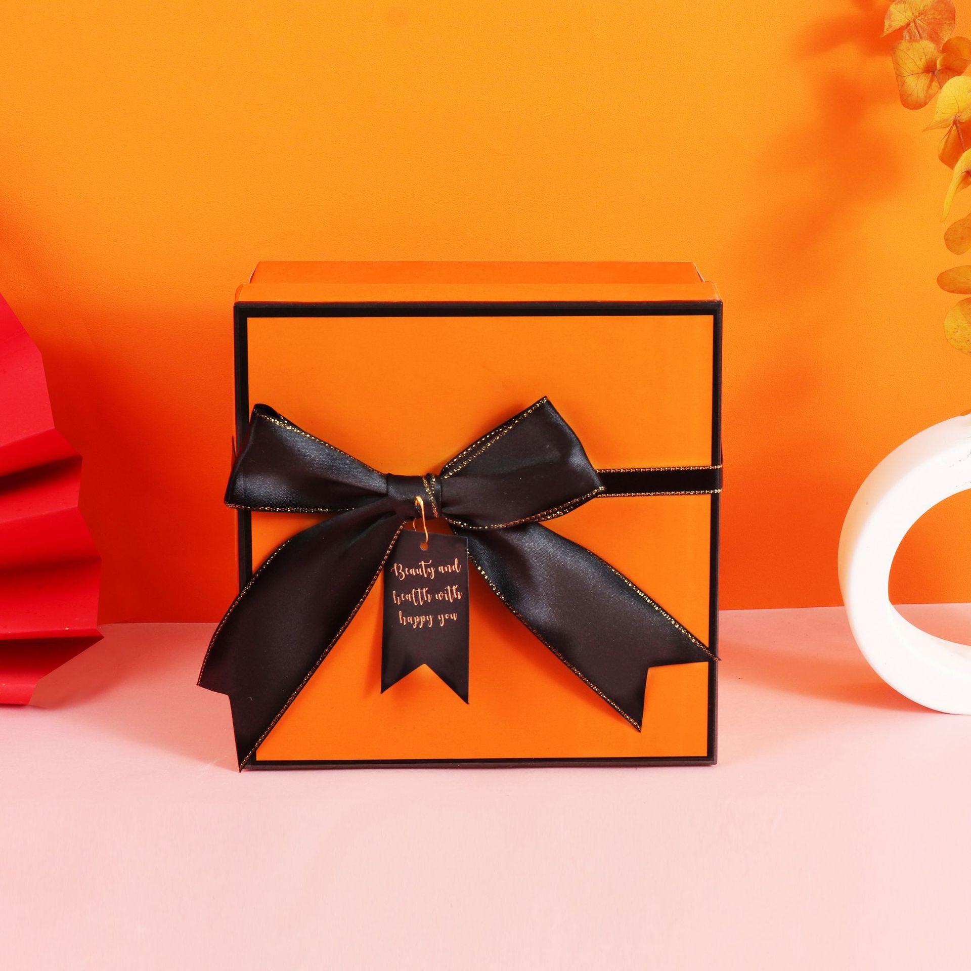 母亲节520情人节礼物盒化妆品口红包装盒生日礼盒大号 橙色礼物盒