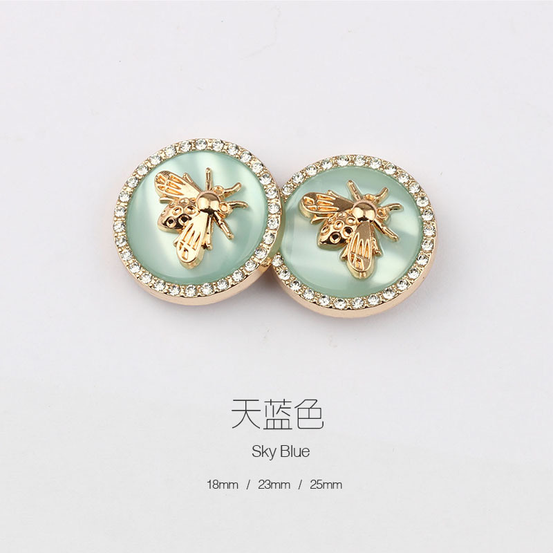 Classic Style Coat Sweater Coat Buttons Suit Hand Sewing Button Decorative Buckle Fashion Metal Bee Diamond Button