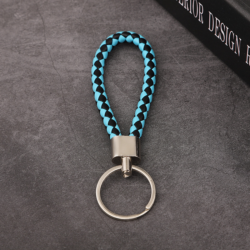Creative New Leather Rope Keychain Woven Automobile Hanging Ornament Color Key String Pendant Activity Small Gift Ornament
