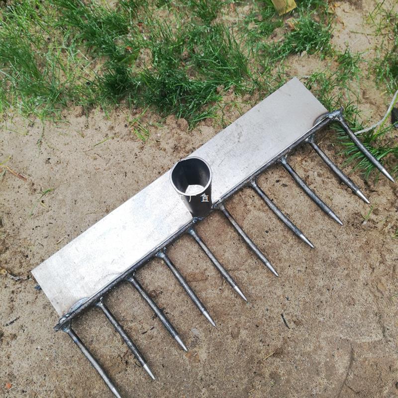 两用十齿钉耙 园林平地耙 农用松土耙子长柄焊接耙农具工具耙子