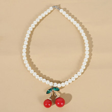 厂家批发日本珍珠樱桃项链 欧美速卖通饰品现货直发