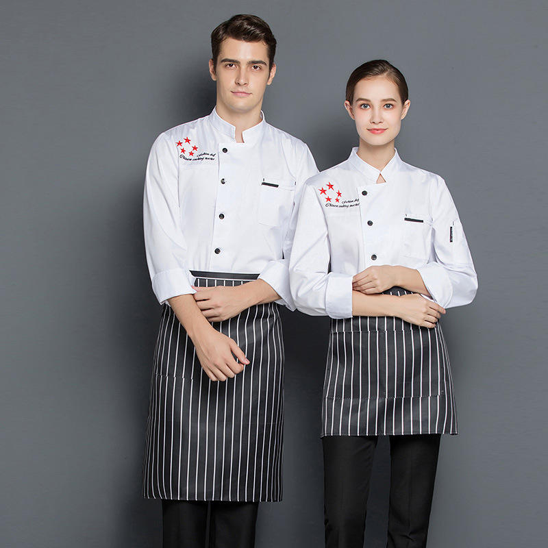 厨师工作服长袖餐饮酒店后厨房衣服蛋糕店烘焙服装厨师服秋冬装