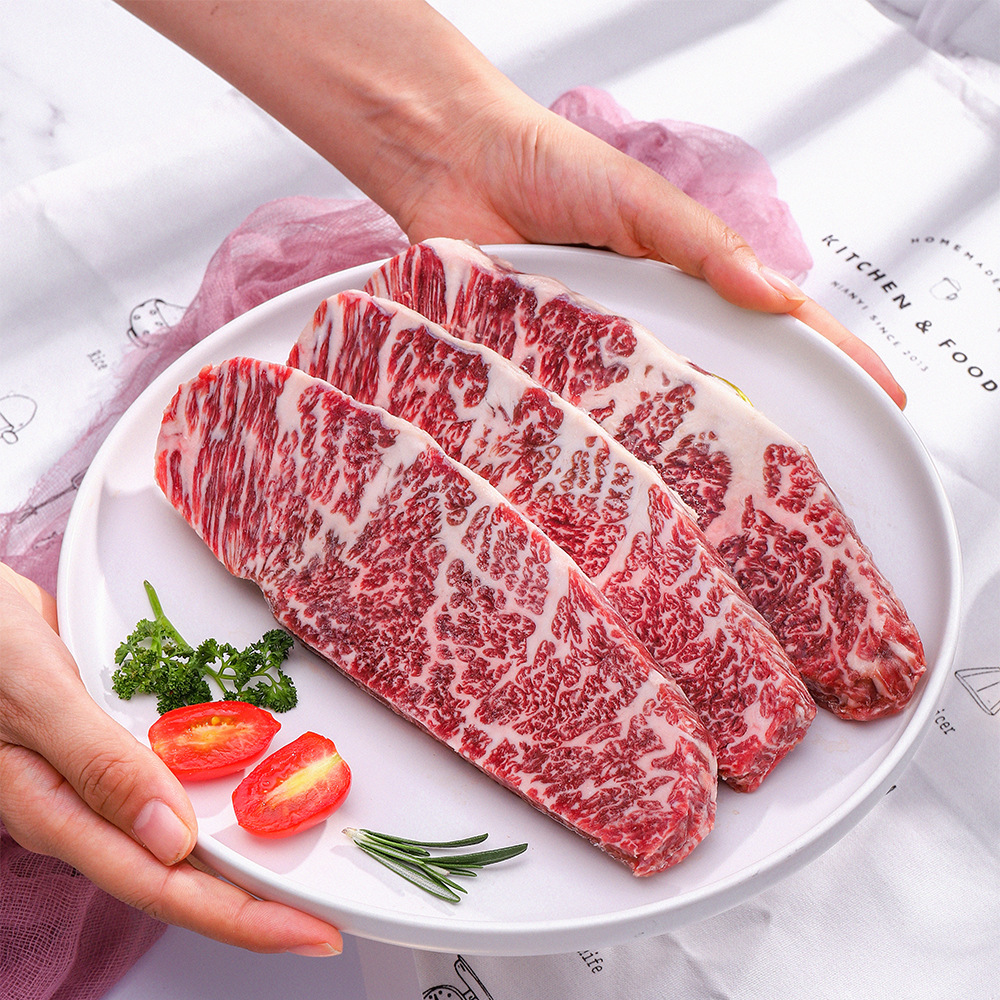 澳洲安格斯和牛m5上脑边进口谷饲雪花牛肉原切免洗冷冻牛排礼品装