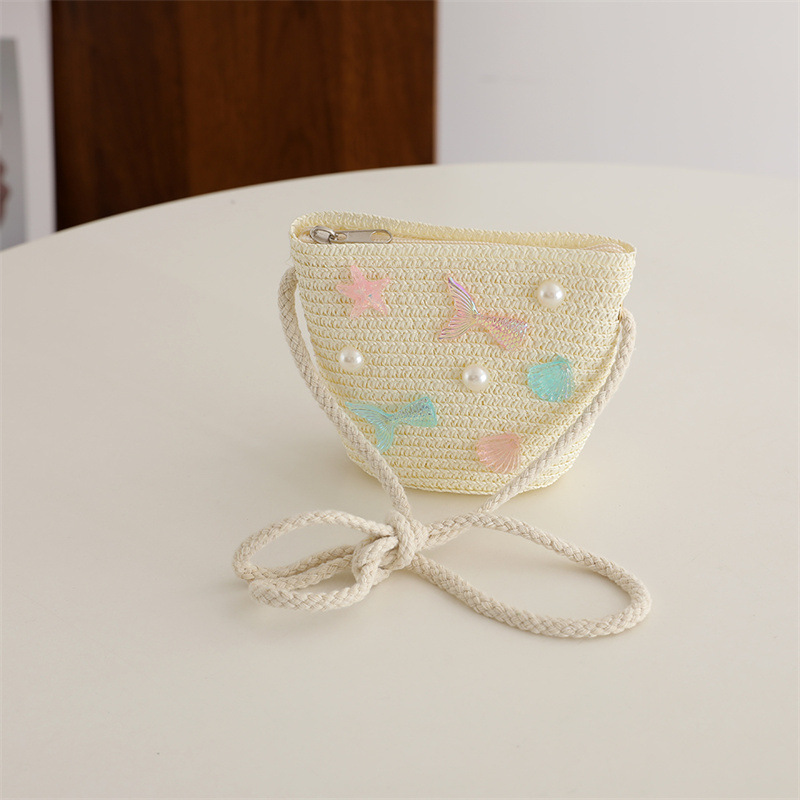 Summer Internet Celebrity Children's Bag Women's Western Style Straw Bag Crossbody Girl's Cute Fashion Baby Mini Bag