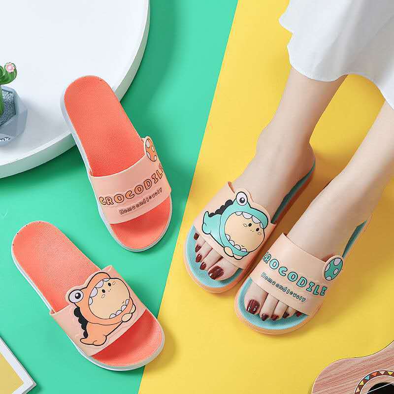 Cute Dinosaur Slippers for Women Summer Wear Internet Celebrity Ins Cute Cartoon Fashion Home Indoor Non-Slip Sandals