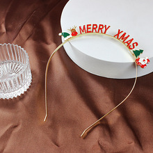 圣诞节派对字母麋鹿发箍可爱仙女森系法式圣诞老人聚会百搭发饰
