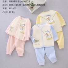24新款婴幼儿秋冬40克薄面对门圆领两件套舒适男女宝宝外出服套装
