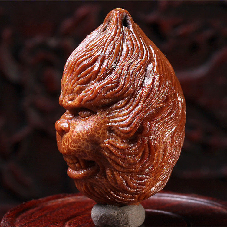 超大进口橄榄核雕刻齐天大圣橄榄胡手串印尼核雕单籽文玩手把件