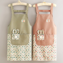 韩版帆布围裙防污耐磨厨房家用做饭透气耐脏围腰洋气上班工作服女