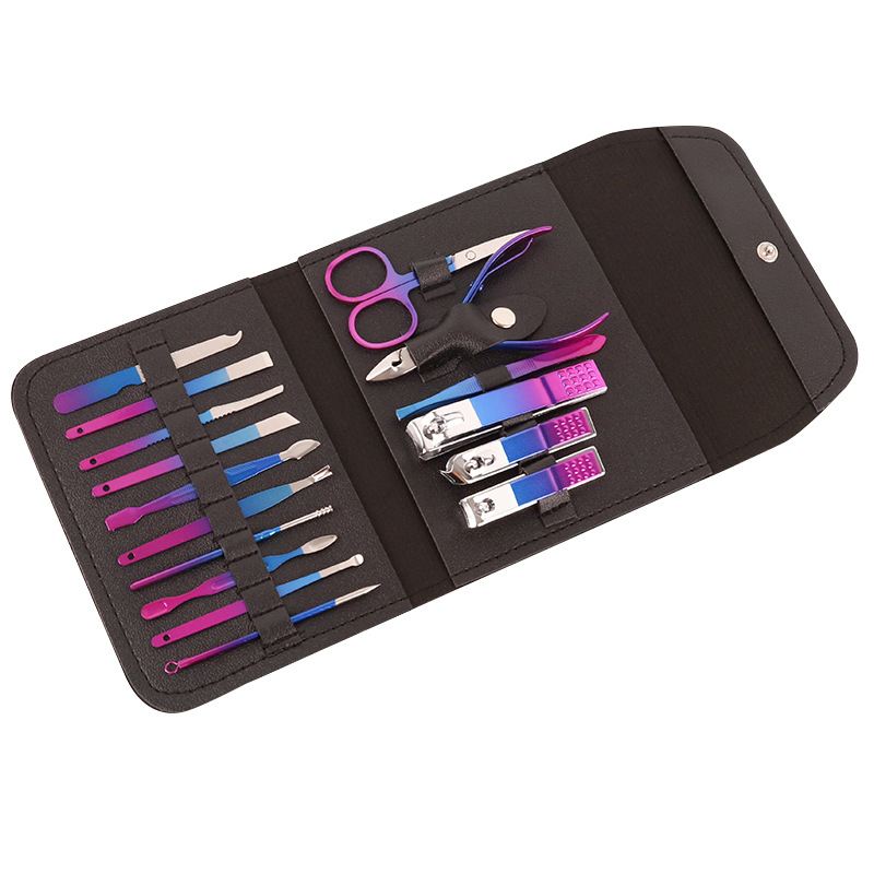 New Colorful Two-Color Nail Clippers Set 16-Piece Beauty Manicure Tool Set Nail Clippers Nail Clippers Set