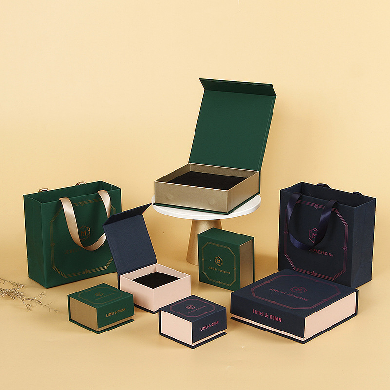 定制珠宝项链礼品盒套装盒耳环饰品包装盒磁吸翻盖书型盒首饰礼盒