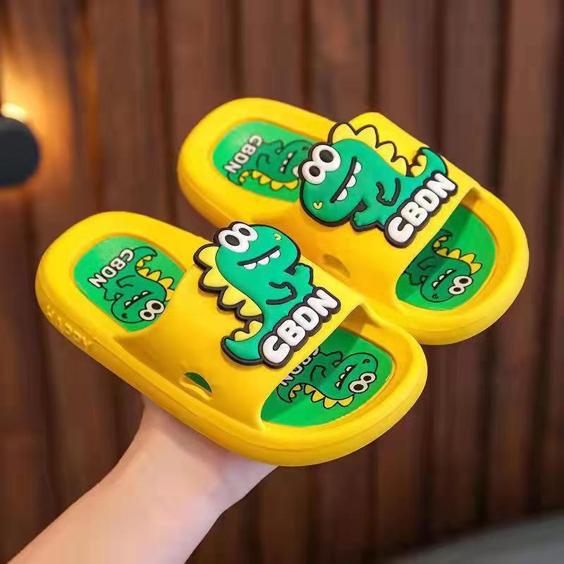 2023 New Children's Sandals Summer Cartoon Dinosaur Boys Girls Home Non-Slip Children Soft Bottom Slippers