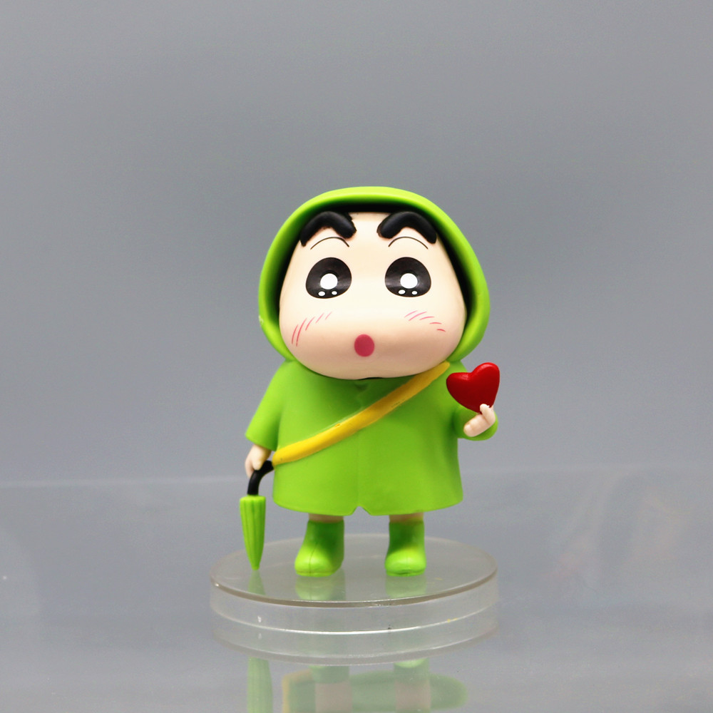 Nohara Xinzhizhu Q Version Crayon Xiaoxin Hand-Made Raincoat Bixin Xiaoxin Cute Cartoon Anime Model Ornaments