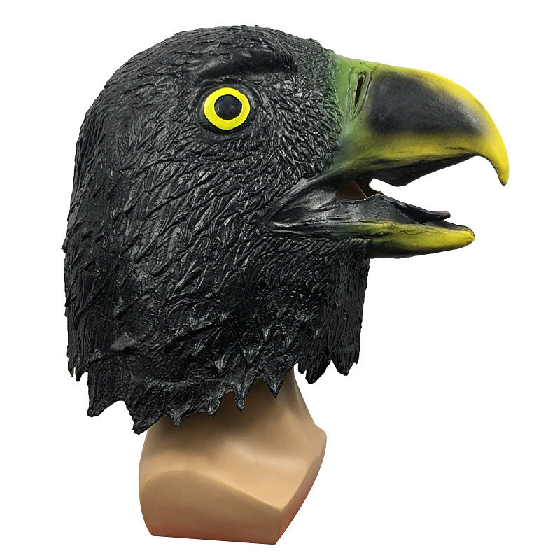 可爱老鹰动物鸟头套面具化妆舞会搞笑乳胶头饰万圣节派对表演道具