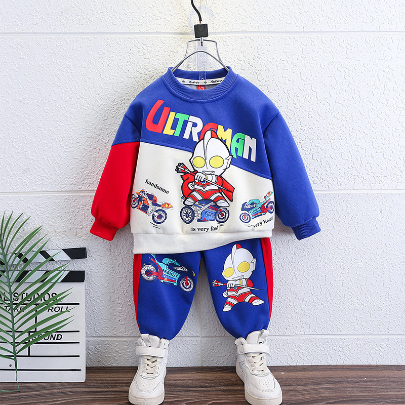 奥特曼衣服男童秋装2024新款洋气套装儿童时髦两件套宝宝春秋童装