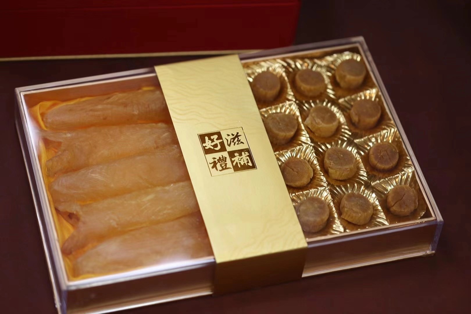 滋补营养礼盒装元贝鱼胶双拼干货礼盒大元贝黄花胶滋补品礼盒拼装