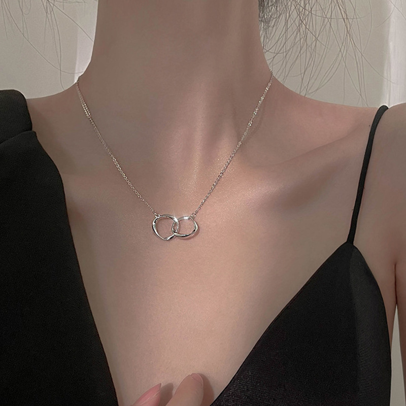 Double-Layer Twin Necklace Ins Cold Style Necklace Simple Sterling Silver Necklace 2021 New Women's Clavicle Chain