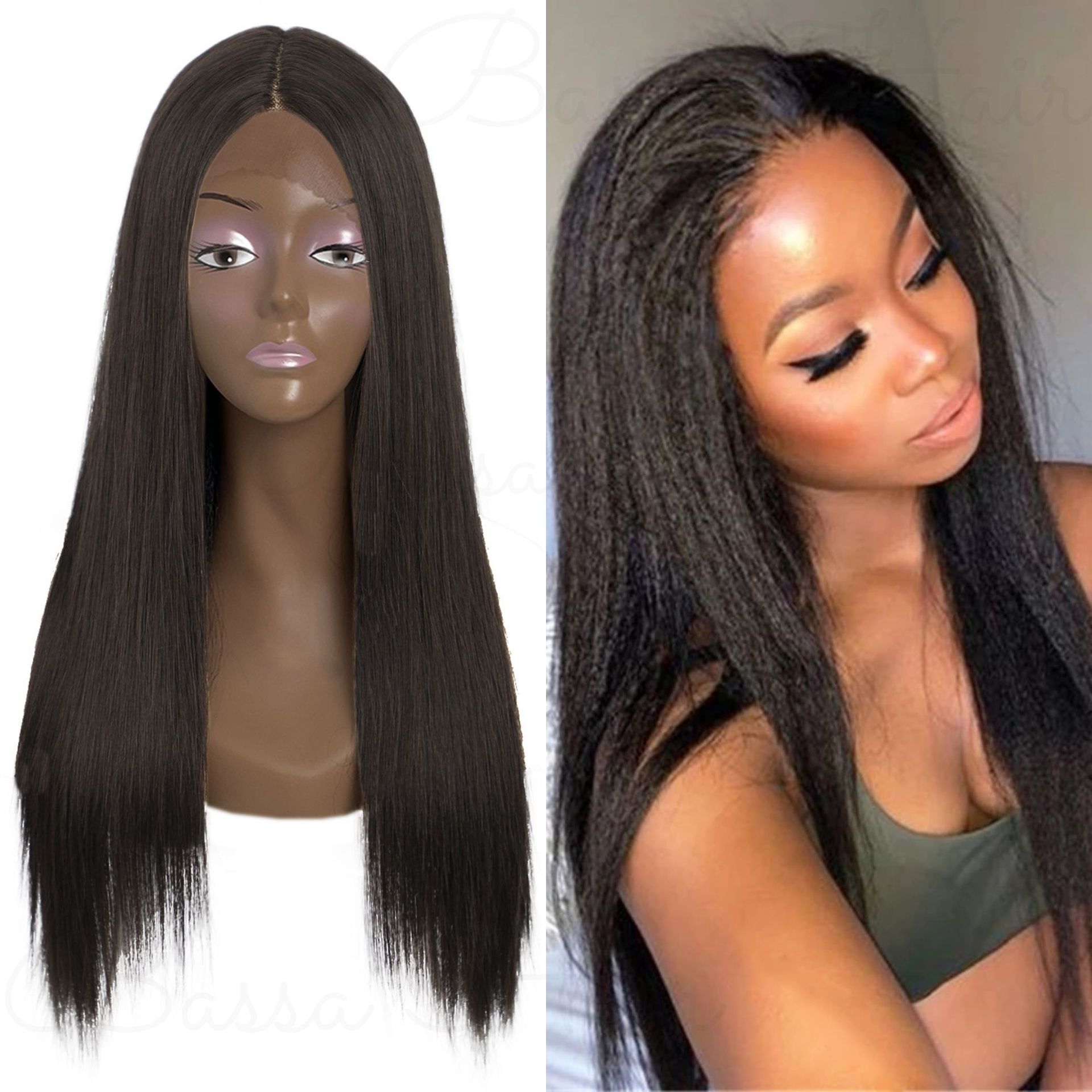 cross-border amazon aliexpress wig women‘s long hair mid-length natural front lace long straight hair high-temperature fiber wig