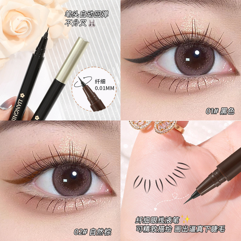 Liangnishi Eyeliner Ultra-Fine Waterproof Sweat-Proof Not Easy to Smudge Color Liquid Eyeliner Non-Fading Novice Eye Shadow Pen