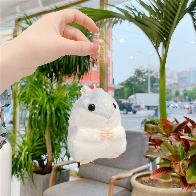 Cute Hamster Plush Toy Doll Schoolbag Pendant Little Hamster Key Chain Girl Gift Keychain Doll