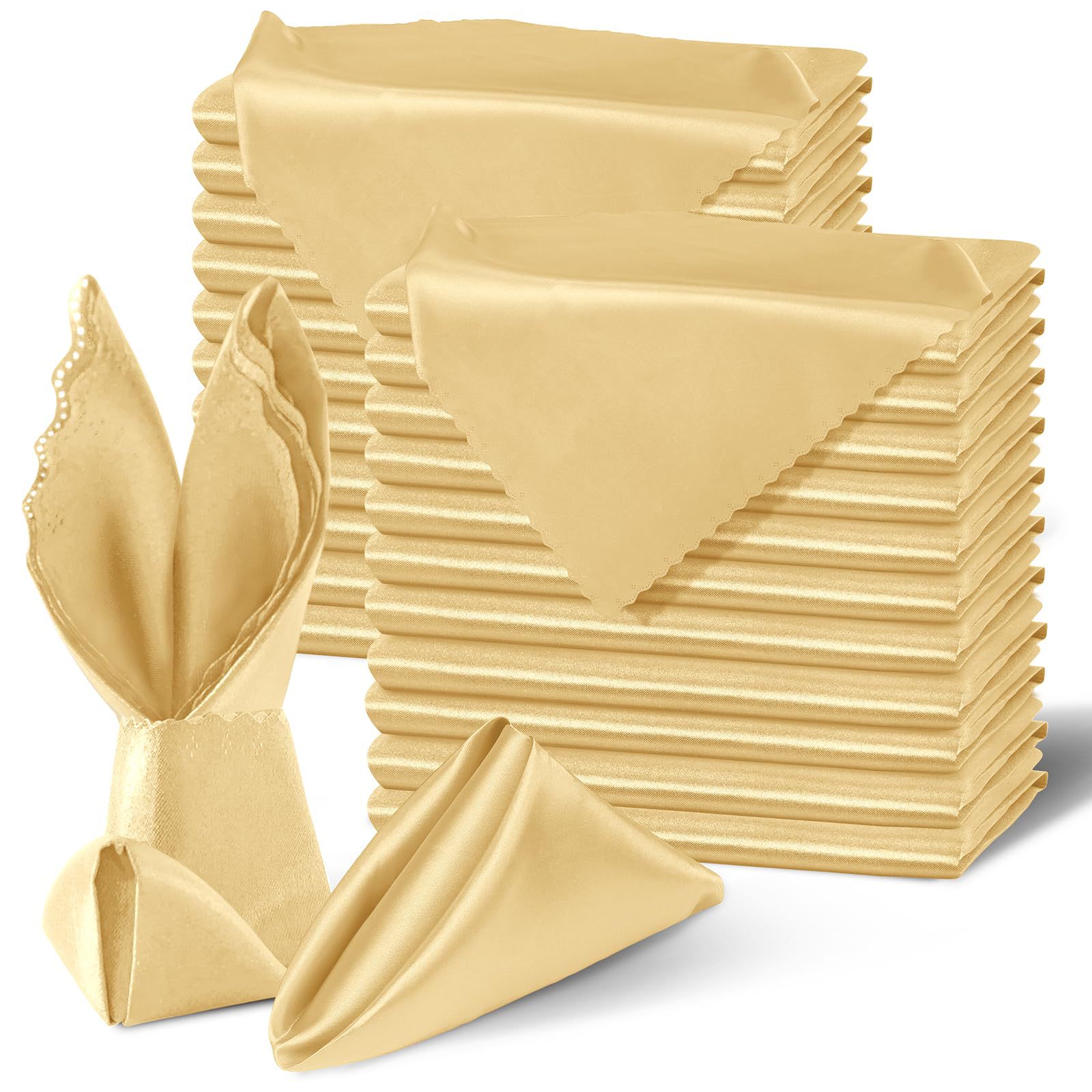 跨境热销色丁镂空花边餐巾口布丝滑绸缎西餐方巾跨境餐桌餐盘垫布