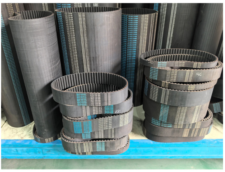 Black rubber ring-shaped toothed transmission belt, synchronous flat belt, arc-toothed trapezoidal tooth wear-resistant triangle synchronous belt