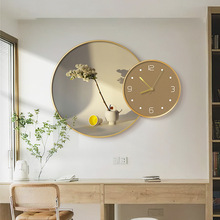 光影钟表挂画餐厅挂钟客厅圆形装饰画数字时钟饭厅厨房壁画叠加画