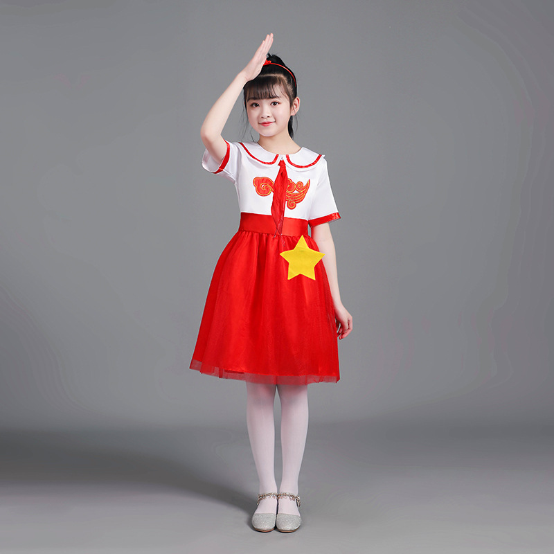 六一儿童红领巾演出少先队员中小学生诗歌朗诵比赛团体合唱舞蹈服