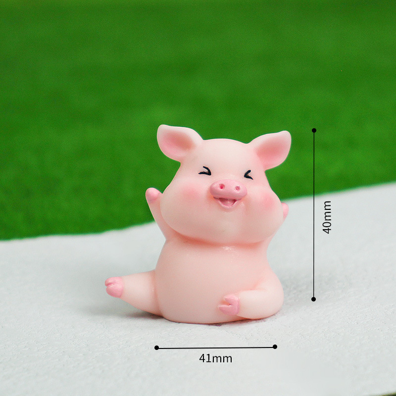 Micro Landscape Spring Outing Piggy Ornaments Creative Home Desktop Small Animal Resin Crafts Car Decorations Wholesale