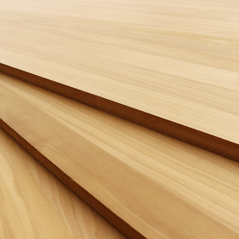 现货金丝赤杨炭化直拼板定制实木家具板全屋家具樱桃木拼板厂供应