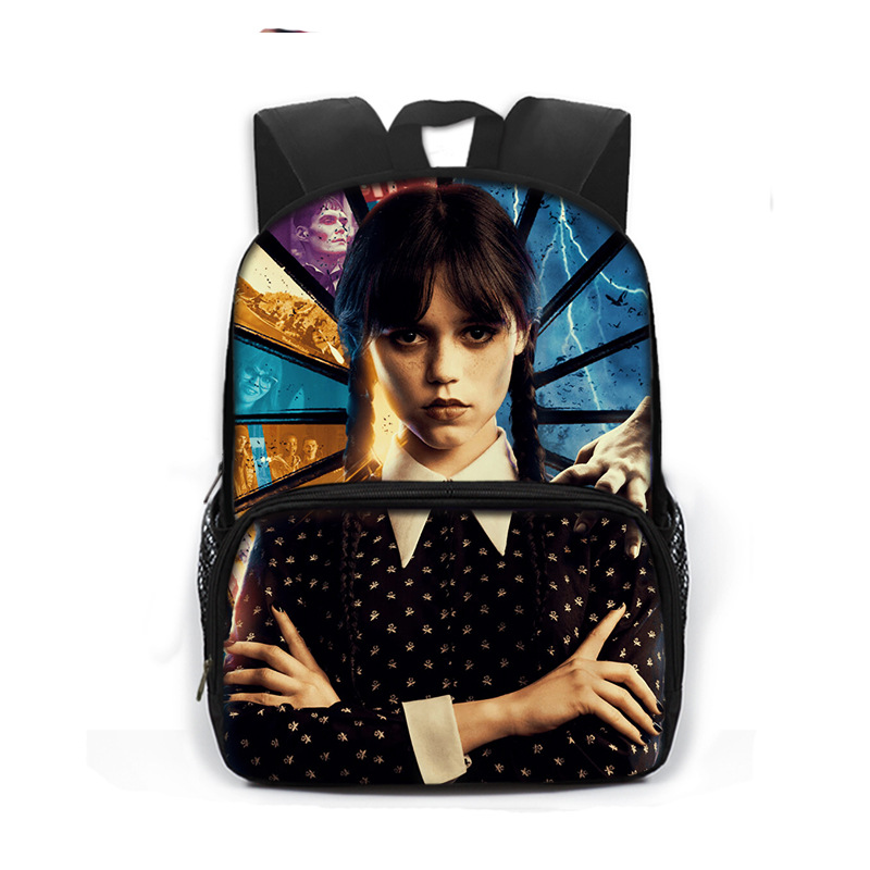 2023 New Wednesday Addams Primary School Student Schoolbag Polyester Backpack Wednesday Children Backpack