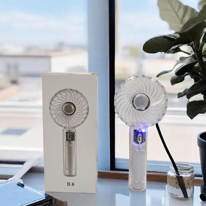 2024 New Novel Transparent Multi-Gear Mini Handheld Fan Portable High-Speed Mute Mini Fan