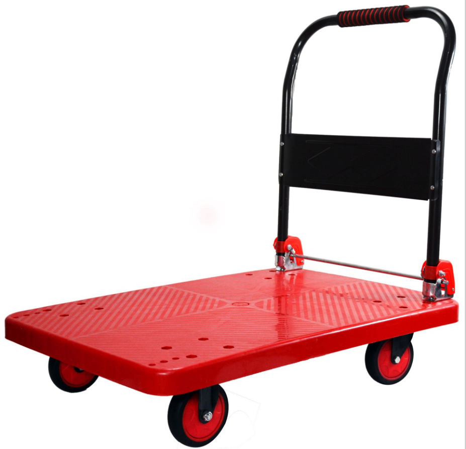 智明优尚拖车拉货工具车平板车小推车搬运橡胶静音物流折叠手推车