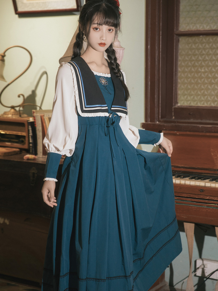 民国风复古女装小洋装学生装秋冬季文艺少女日常日常洛丽塔公主裙