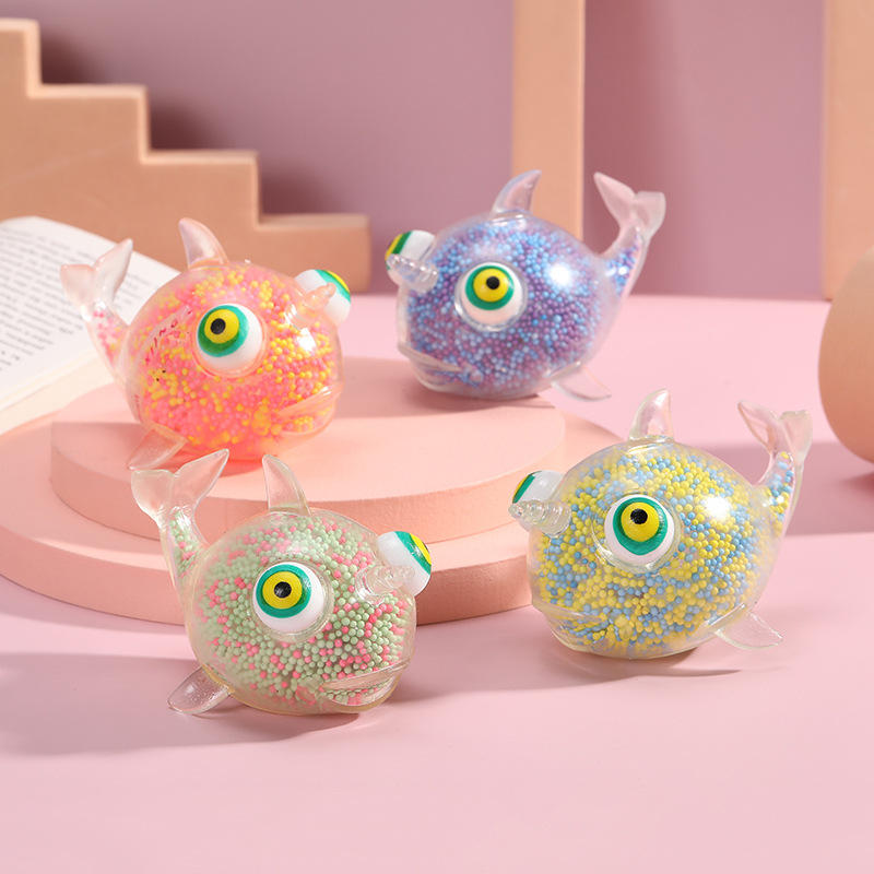 新款工厂河豚泡沫粒发光可爱随身幻彩玩具减压发泄捏捏玩具