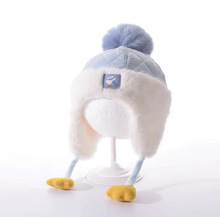 秋冬季男女宝宝帽子婴幼儿童可爱卡通护耳帽毛球保暖防风雷锋帽潮