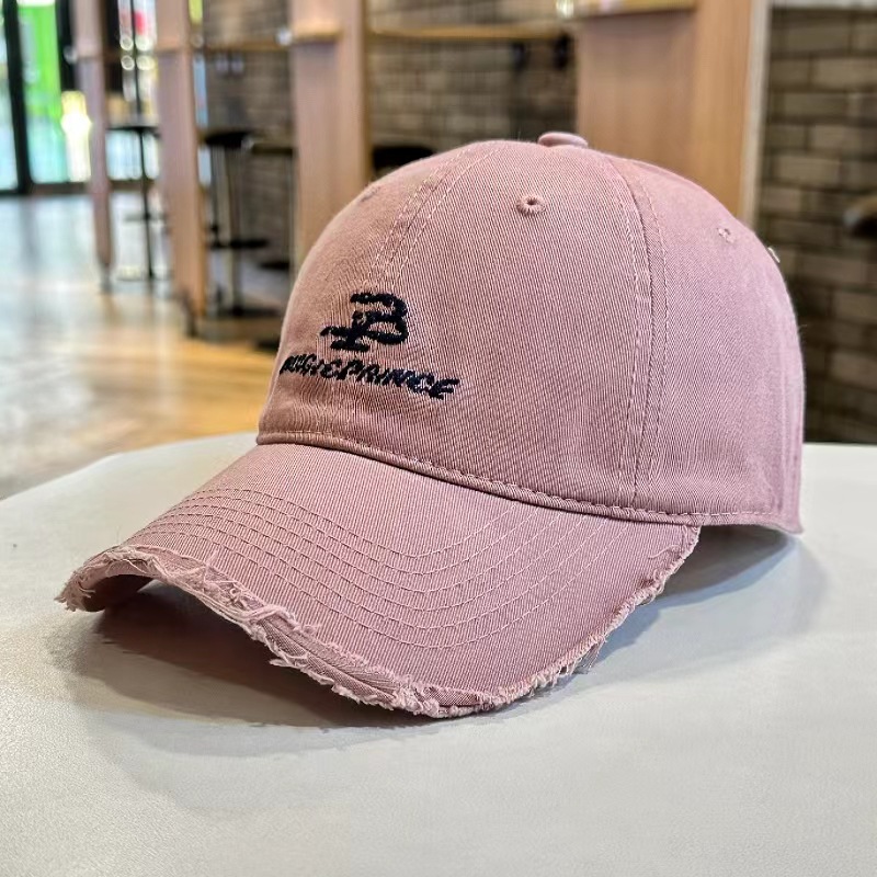 帽子复古做旧破洞棒球帽女夏季美拉德遮阳鸭舌帽男潮牌百搭显脸小
